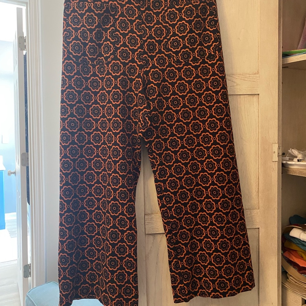 Maeve Black and Orange Patterned Trousers